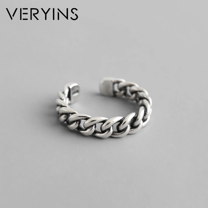 

Veryins Korean Style 100% Sterling 925 Silver Adjustable Size Stacked Finger Rings for Women Party Birthday Gift