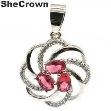 27x20 мм Необычные Розовые Малиновые родолит гранат CZ женские вечерние серебряные подвески