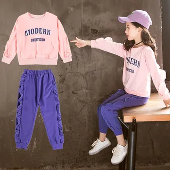 

Toddler Girl Clothes Sets Children Ruffle Tops Sweatshirt & Pants 2Pcs Outfits Kids Clothes Spring Autumn Girls Clothes 4 12 y