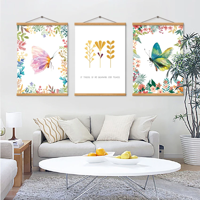 Poster-Small-Fresh-Plant-Leaf-Butterfly-Canvas-Painting-Decoration-Wall-Art-Picture-For-Girls-Room-Posters (4)