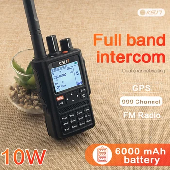 

KSUN Walkie Talkie Outdoor 10W High Power Full Screen Segment GPS Positioning Multifunctional Dual Segment Color Screen Handheld