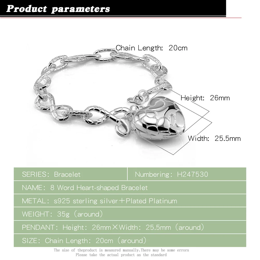 Серебро браслет моды и личности. Solid 925 г. серебряные женские bracelet.21mm широкий браслет. Очаровательная леди серебряные ювелирные изделия