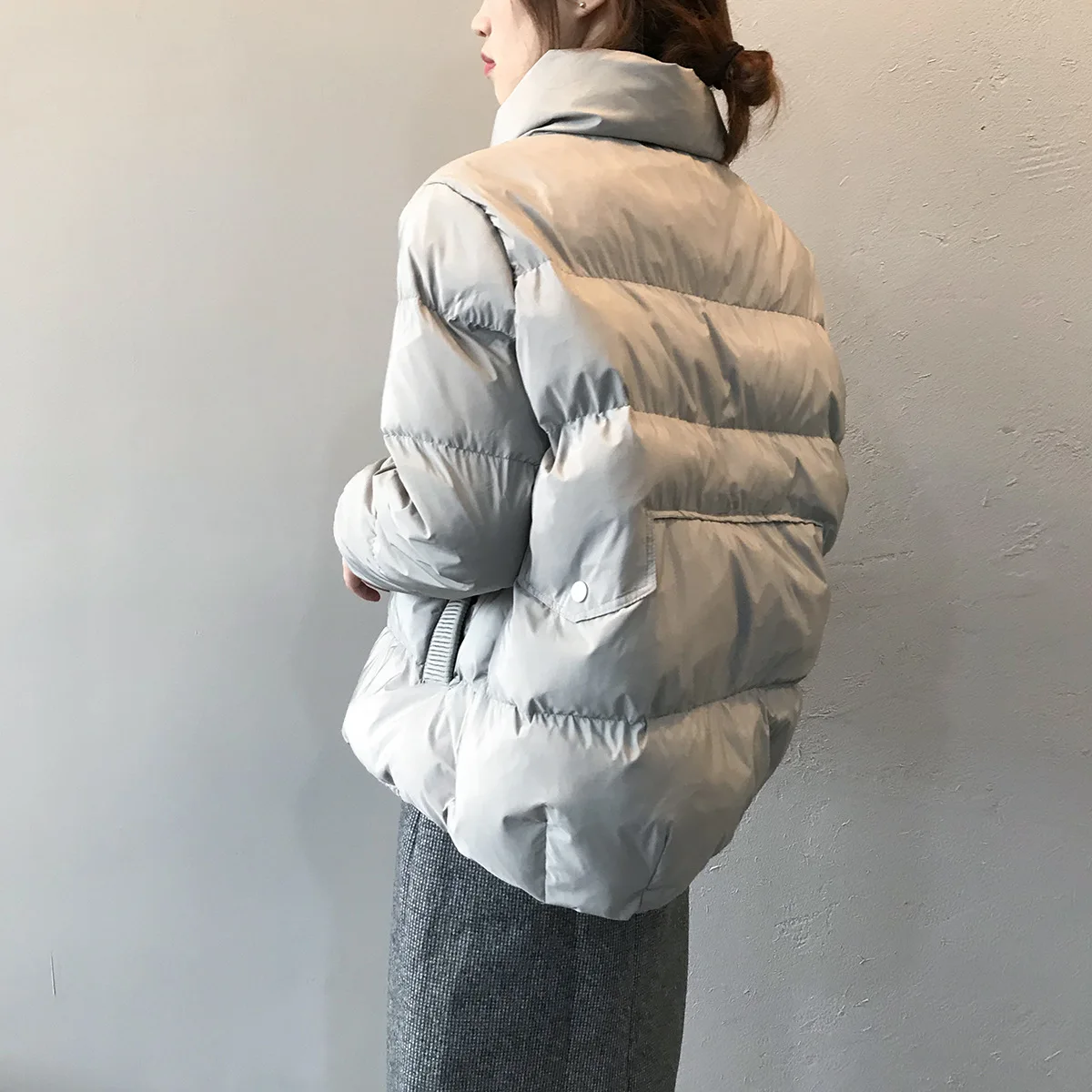 

Casual Winter Thick Parkas Padded Cotton Warm Women Stand Collar Female Jacket Coats 2020 Loose Ladies Down Jacket JK539