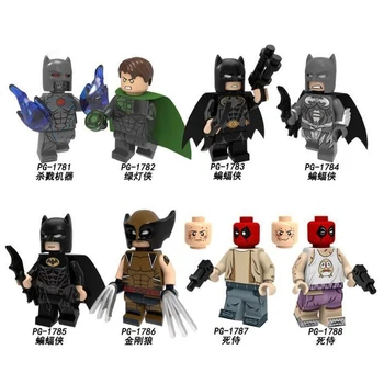 

8Pcs/Set Compatible LEGO Super Hero Serice Wolverine Green Lantern Building Blocks Minifigures Model Toys for Children Gift