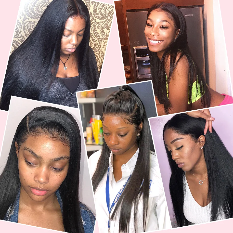 Rosabeauty 28 30 32 34 дюйма прямые 13x4 парики из человеческих волос на сетке спереди