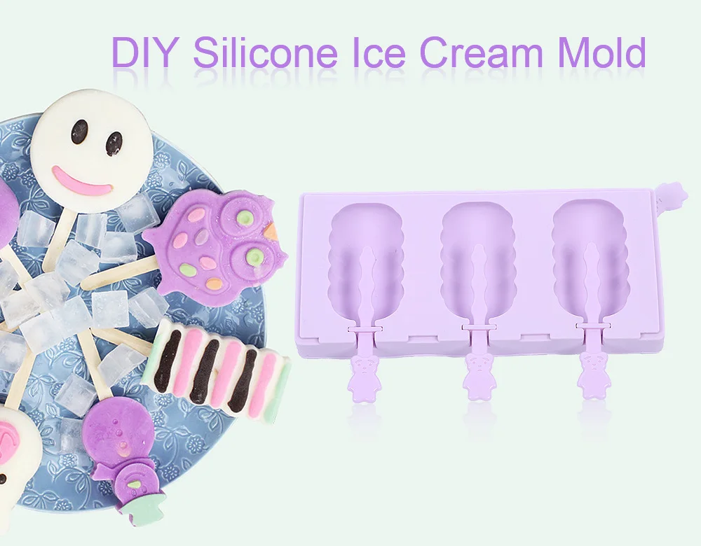 DIY силиконовая форма для мороженого, формочки для Фруктового мороженого, держатель для мороженого, форма для замороженного льда с палочками для мороженого, кухонные инструменты