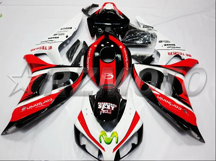 Топ литья под давлением ABS Полный комплект обтекателя Подходит для Honda CBR1000RR 06 07 2006 2007 1000RR Обтекатели Горячий красный
