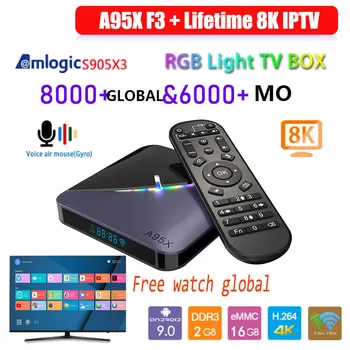 

A95X F3 Android 9.0 RGB Light 8K Amlogic S905X3 TV BOX Youtube Netflix wifi 2GB 16GB for IPTV no monthly no yearly fee hot xxx