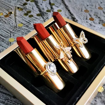 

Liz Luxury Pet Ring of Matte Lipstick Kit Velvet Fog Surface Varved Lipstick Set Moisturizing Not Easy to Fade Students