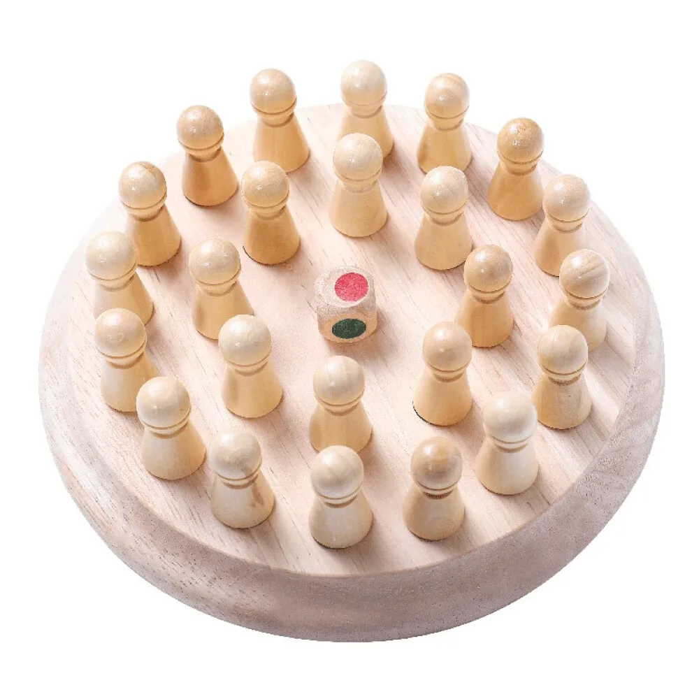 Wooden Memory Match Chess Game Children Puzzle Educational 3D Puzzles Toys