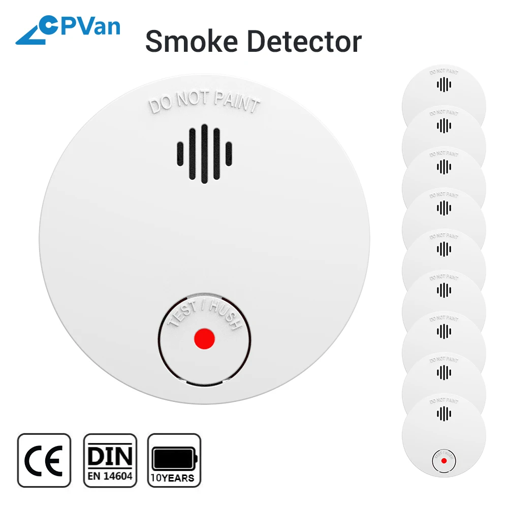 CPVan SM01 Smoke Detector Wireless Fire detector 10 Year Battery Smoke Sensor EN14604 CE Certified Detector Sensor rookmelder