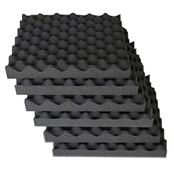 

HOT-6 Pcs Soundproofing Foam Studio Acoustic Foam Soundproof Absorption Black Wedge Polyurethane Foam 30 x 30 x 3cm