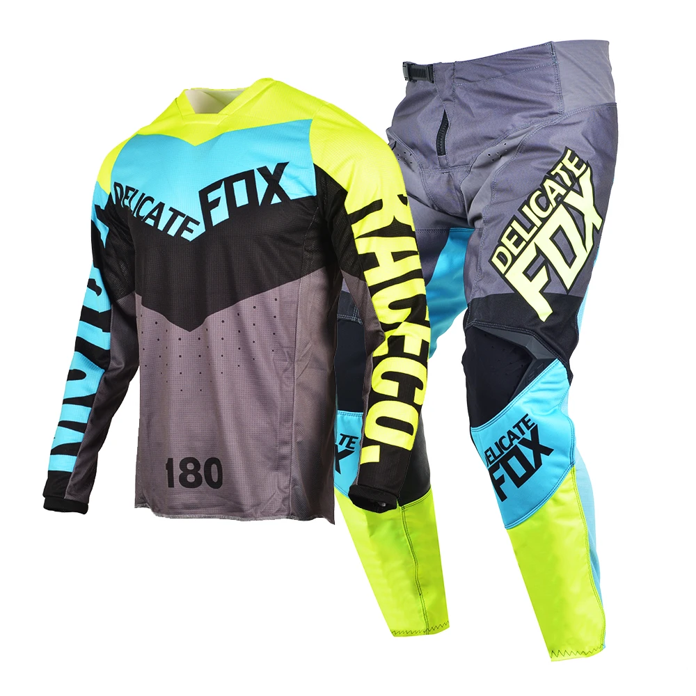2022 MX Dirt Bike Gear Set Delicate Fox 180 Trice Jersey Pants Offroad Kits Street Moto Cycling