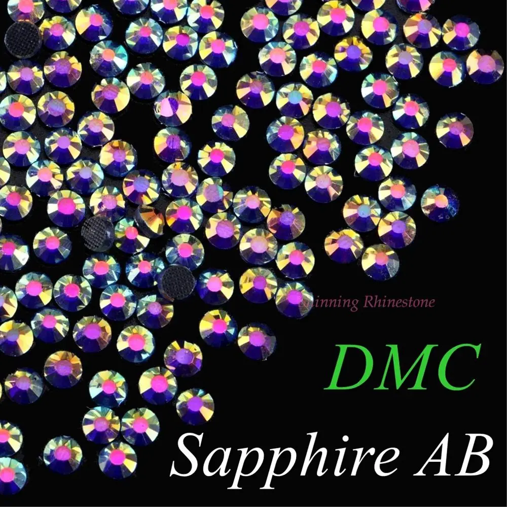 42 цвета на выбор! SS6 SS10 SS16 SS20 SS30 смешанные размеры DMC качественные стеклянные кристаллы горячей фиксации Стразы железные Стразы с бриллиантами - Цвет: Sapphire AB