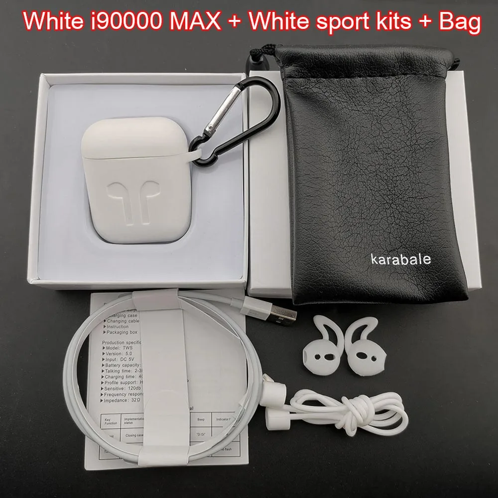 Whitesport I90000 MAX Tws Rename gps беспроводные Bluetooth наушники Contol i90000MAX tws наушники Super Bass PK i5000 i50000 i9000 TWS - Цвет: Whitesport