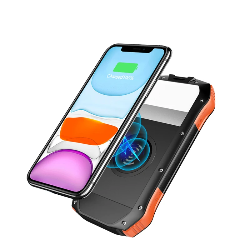 10W Fast Qi Wireless Charger 16000mAh Solar Power Bank PD 18W USB Poverbank Waterproof Powerbank for iPhone 11 Samsung S9 Xiaomi portable charger