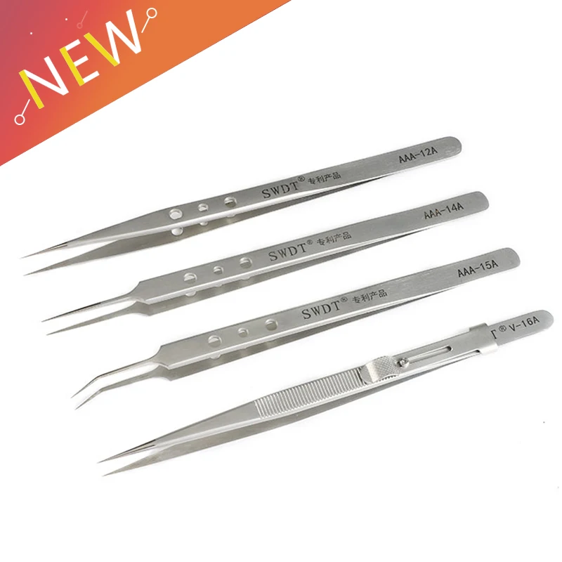 Электронные промышленные пинцеты с прямым наконечником точные нержавеющие для