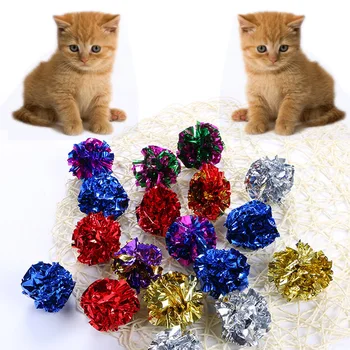 

Interactive Cat Mylar Crinkle Ball Crackle Ring Multicolor Paper Sound Chew Rattle Scratch Toy Kitten Playing Training Supplies