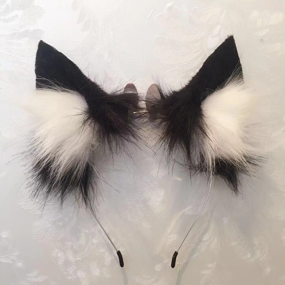 

MMGG Brown Wolf Wolves Fox Ears Hairhoop Headwear Alolan Vulpix Ears Cosplay Costume Accessories Hand Made Work