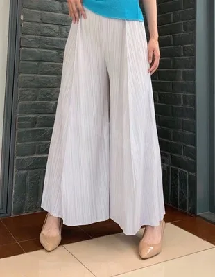 Горячая Miyake модные тонкие складные узкие боковые прямые брюки длинные штаны широкие брюки
