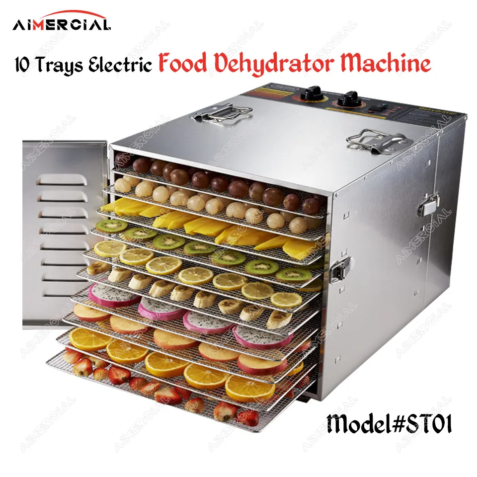 

ST01 electric 10 layer food dryer dehydrator commercial food dehydrator stainless steel Fruit Vegetable Herb Meat Drying Machine