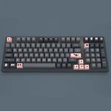 Domikey SA abs doubleshot keycap set VILLANELLA Black Pink SA for mx stem keyboard poker 87 104 gh60 xd64 xd68 xd84 xd96 xd87