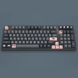 Domikey SA – ensemble de capuchons de clavier, abs, noir, rose, VILLANELLA, pour clavier mx poker 87 104 gh60 xd64 xd68 xd84 xd96 xd87 