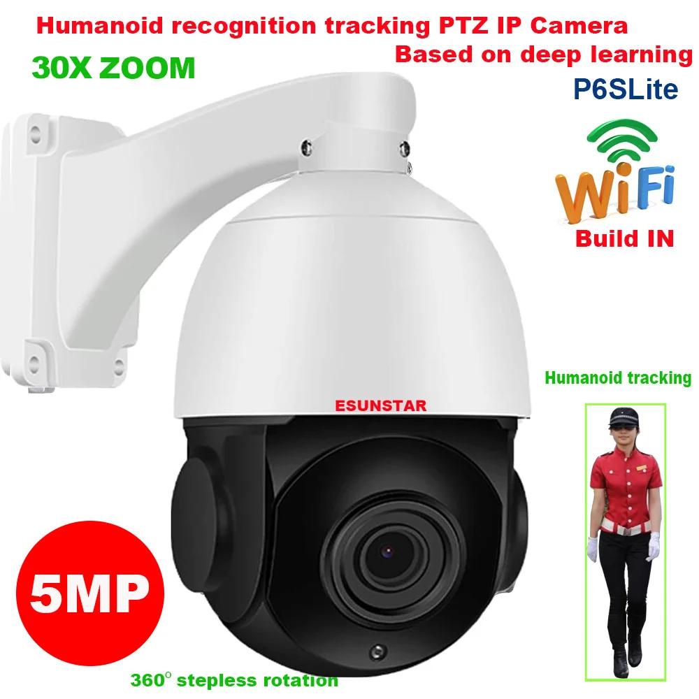 US $183.15 Sony Imx335 Wireless 5mp Auto Track 30x Zoom 25fps Hikvision Protocol Human Recognition Wifi Ptz Speed Dome Ip Camera Security