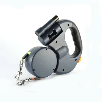 

Pet traction Rope Double Headed Dog Rope With LED Hand Holding Extendable 360 ° rotation Dog Rope Nylon Reflective Strip