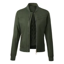 Autumn And Winter Long-sleeved Bomber Jacket Female Basic All-match Jacket Female Stand-up Collar Thickened Warm Ladies Jacket