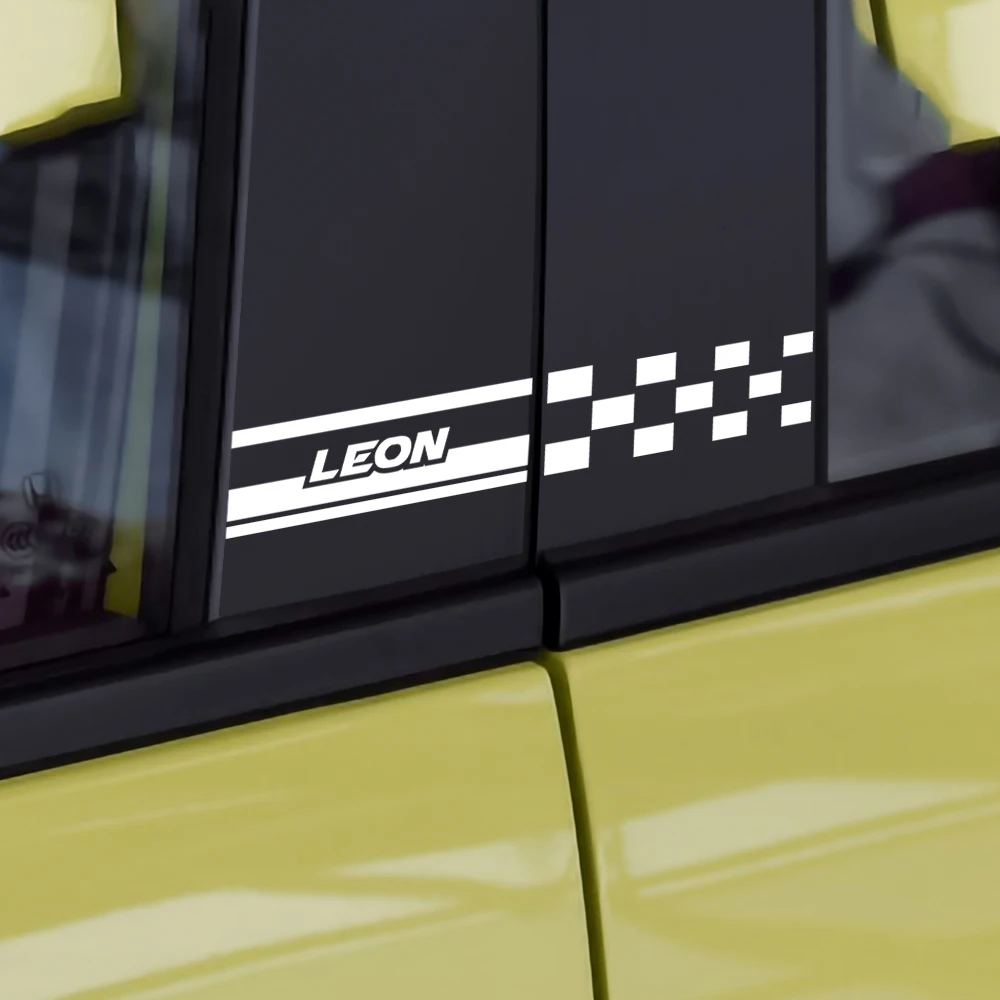 2PCS Car Styling Side Window B Pillar Decor Sticker Decal for Seat Ibiza Leon Cupra E-racer Ateca Formentor FR Racing Accessorie