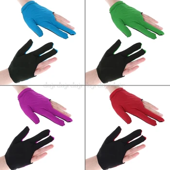 

Lycra Fabric Snooker Billiard Cue Glove Pool Left Hand Three Finger Accessories Billiard Gloves D11 19 Dropship
