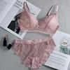 No wire lace bra set thin section bra underwear set soft underwear women's hollow sexy underwear bra underwear set ► Photo 3/6