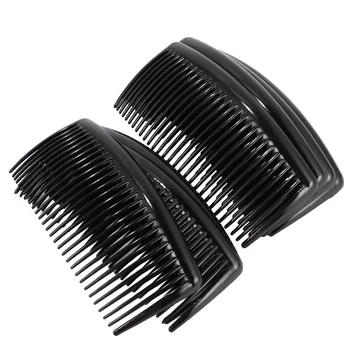 

24 Pcs/1 Pack Plastic Side Hair Combs Fashion 27 Teeth Comb Hairdressing Combs for Women Lady Girl (Black)
