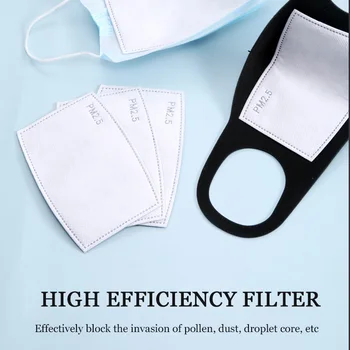 

10pcs/lot Pm2.5 Filter Paper Anti Haze Mouth Mask Anti Dust Mask Filter Paper Replacement Lining Health Care Activated Carbon