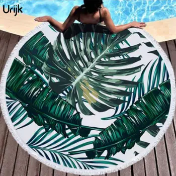 

Tropical Plants Beach Towel Round Fabric Bath Towels For Living Room Printed Microfiber Boho Beach Towels Home Decorative