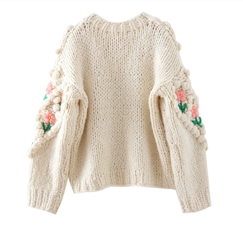 Luxury Runway Women Winter Handmade Sweater and