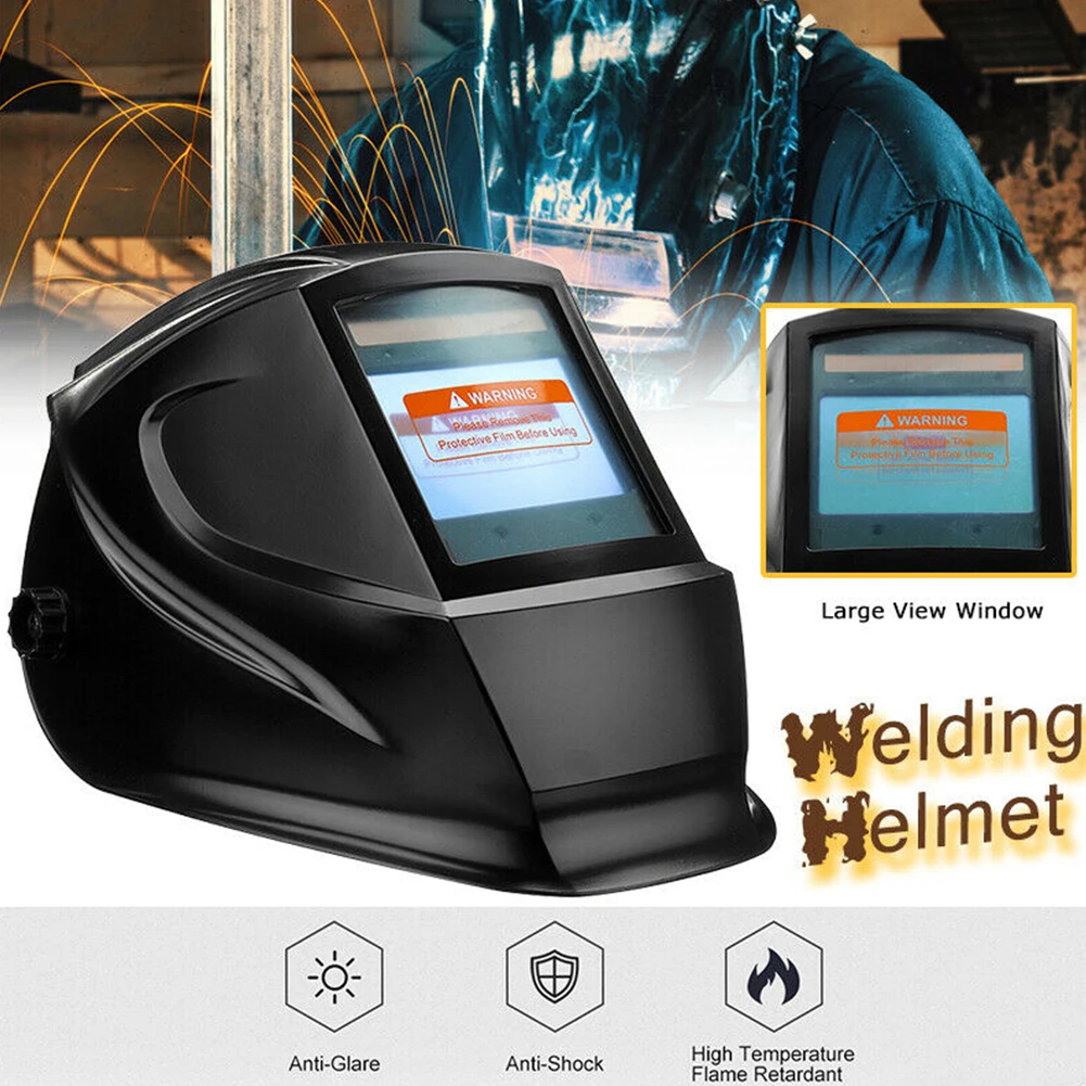 

Automatic Dimming Large View Shield Welding Helmet Workplace Mask Anti-fall Safe Tool Full Face Clear Solar Powered Protective