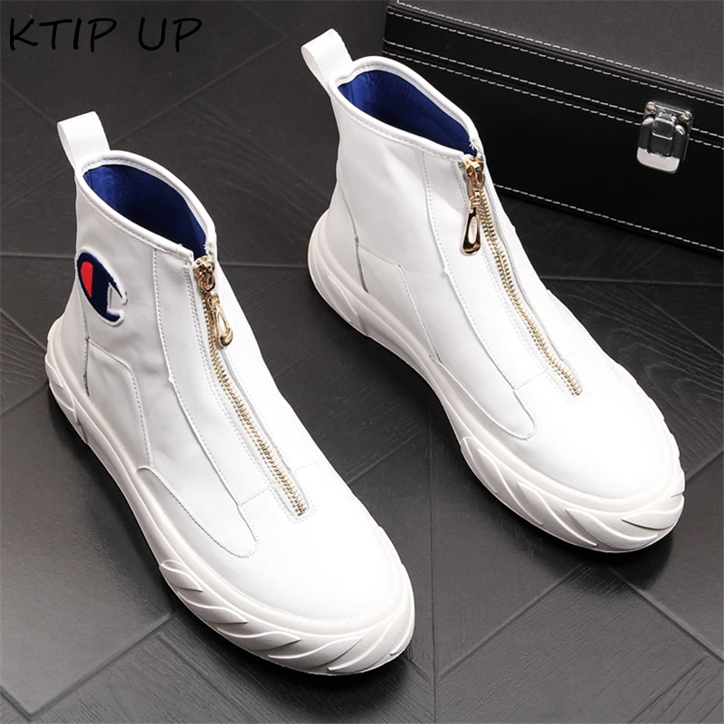 

New Ankle Boots For Young Men Genuine Leather Fashion Vulcanized Boots Men Super Quality Men Brand Designer Sneakers Men Shoes