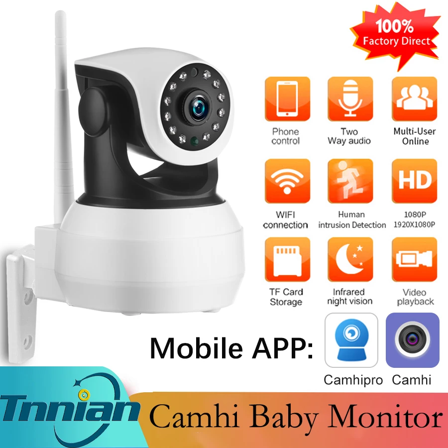 Camhi 1080P HD Wifi Camera 2 way Talk Video Wireless IP Indoor Mini Security Baby Monitor Surveillance CCTV | Безопасность и
