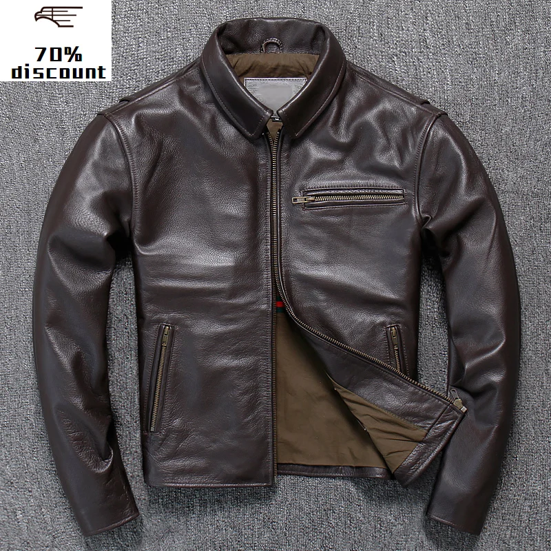 

2020 New Genuine Leather Jacket Men Men's leather aviator jacket top gun jackets winter sheepskin coat