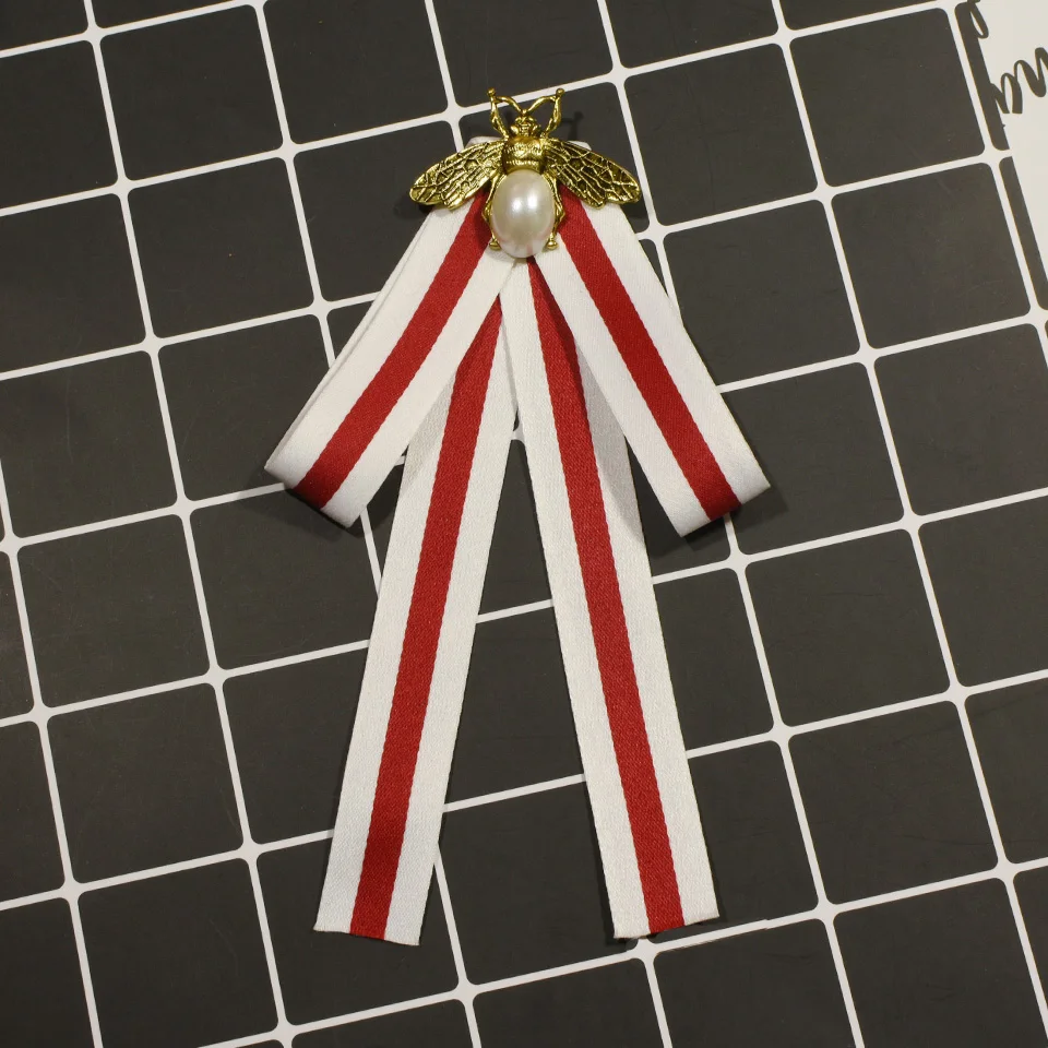 Ретро симпатичный жемчуг пчела броши с насекомыми для женщин галстук бабочка