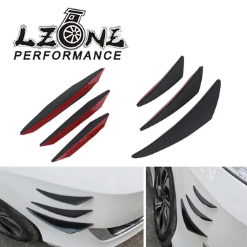 

LZONE - 6pcs/set Universal Fit Front Bumper Lip Diffuser Splitter Fins Body Spoiler Canards Valence Chin Car Tuning Canard SFB05