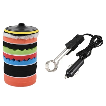 

11Pcs 7 inch Waves Buffer Polishing Pad Set for Car Polisher & 1x 24V Electric Car Boiled Immersion Water Heater