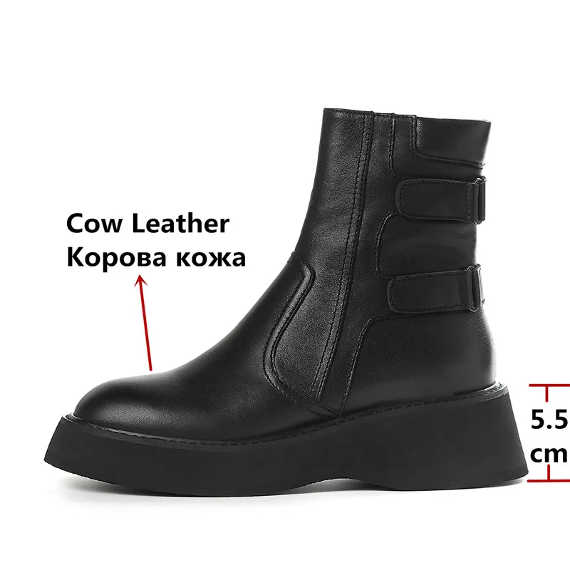FEDONAS/женские ботильоны на плоской платформе с пряжкой и молнией; Модные женские мотоциклетные ботинки из натуральной кожи; вечерние женские туфли для танцев