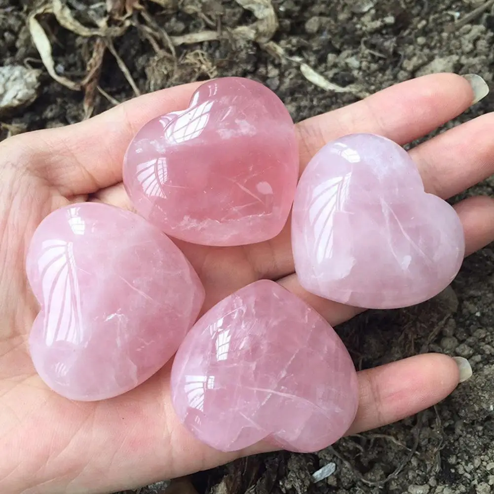

1Pc Smooth Exquisite Heart Shape Energy Stone Stress Relieve Craft Gift Garden Decor Home Decoration