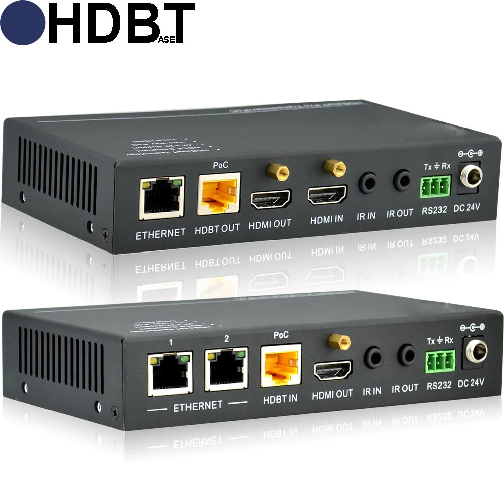 4K HDMI удлинитель HDbaset (RJ45 + loop) RS232 двунаправленное инфракрасное управление POC HDCP CEC