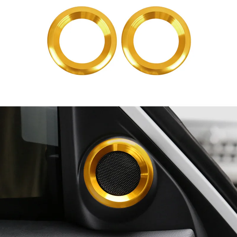 Для Honda Civic- автомобильный Кондиционер зажигание двигателя Кнопка мультимедиа динамик аудио ручка кнопка декоративное кольцо - Название цвета: Yellow