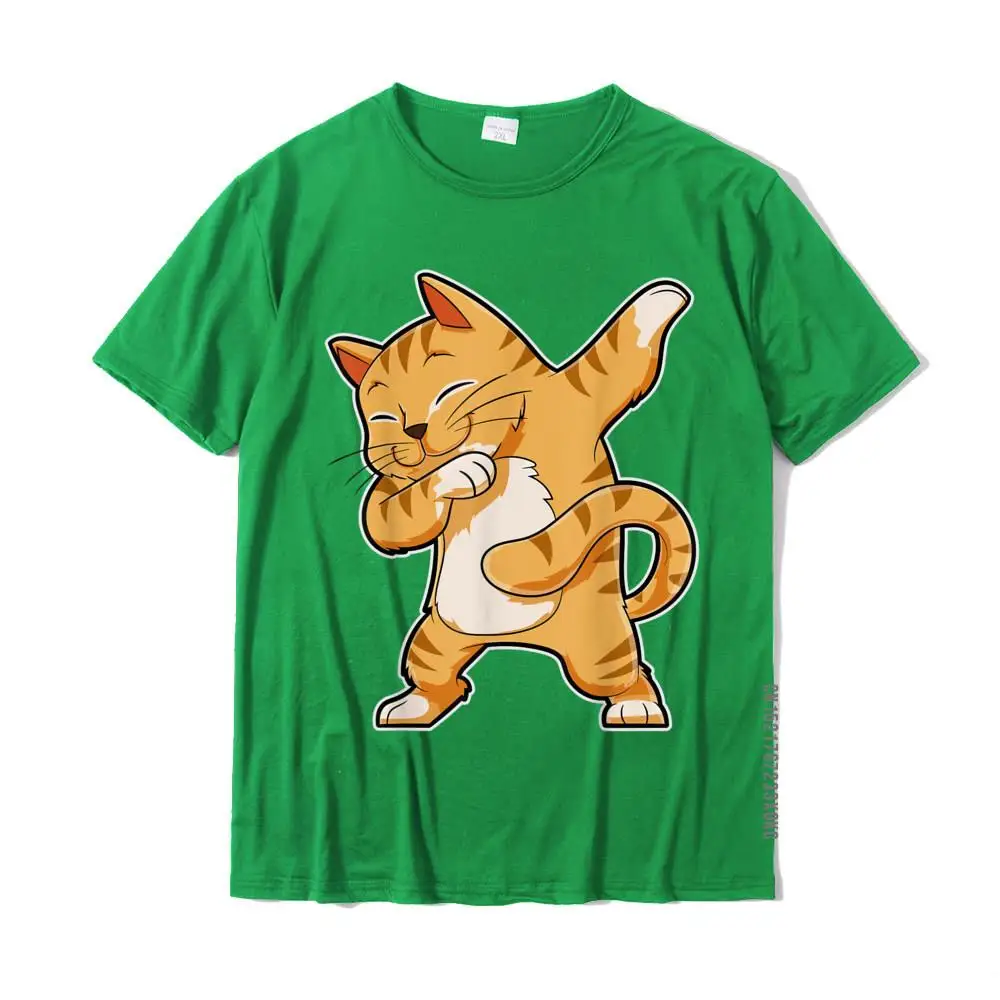 Tops T Shirt Design NEW YEAR DAY Cute Printed Short Sleeve Pure Cotton O-Neck Men T Shirt Printed Tee Shirt Drop Shipping Dabbing Cat Funny Boys Kids Girls Kitty Kitten Dab Dance T-Shirt__MZ22046 green