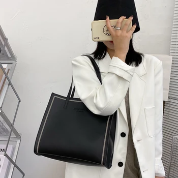 

Popular Simple Female Daily Bag Women Solid Color Handbags Lattice Pattern PU Shoulder Bags Top-handle Clutches